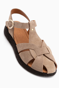 Henrika Genuine Leather Beige Suede Women’s Sandal