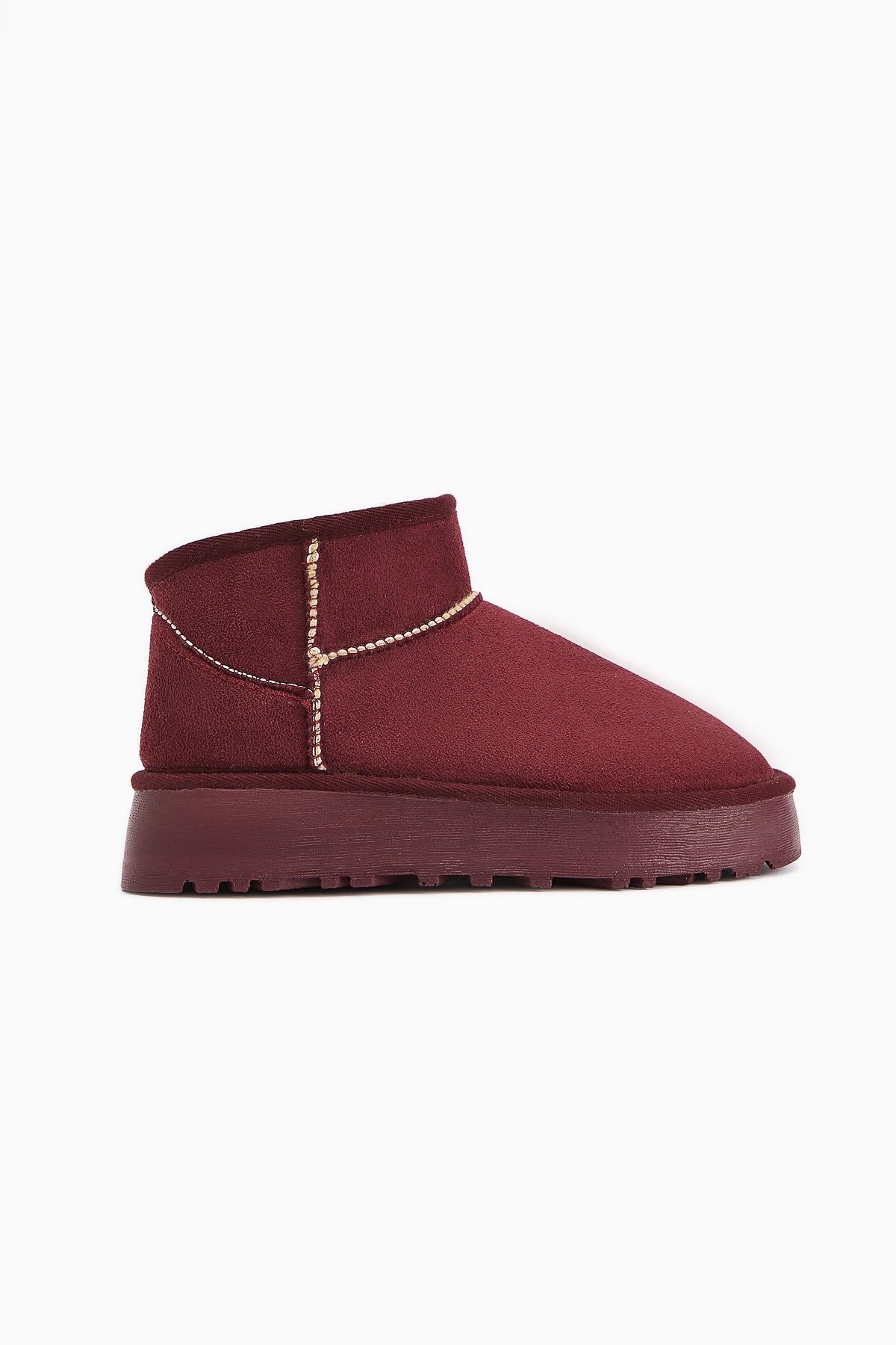 Lilly-Anne – Burgundy Suede Vegan Fur-Lined Ankle Boot (Women)