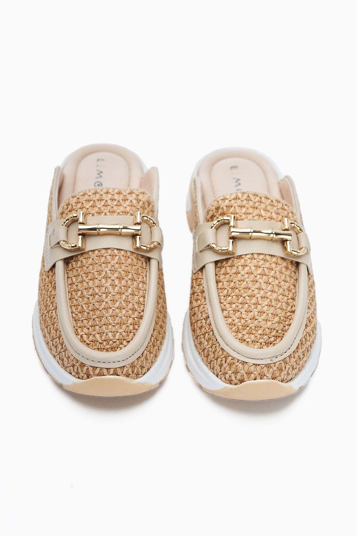 Diana Nude Buckled Closed Toe Chic Women's Wicker Slipper