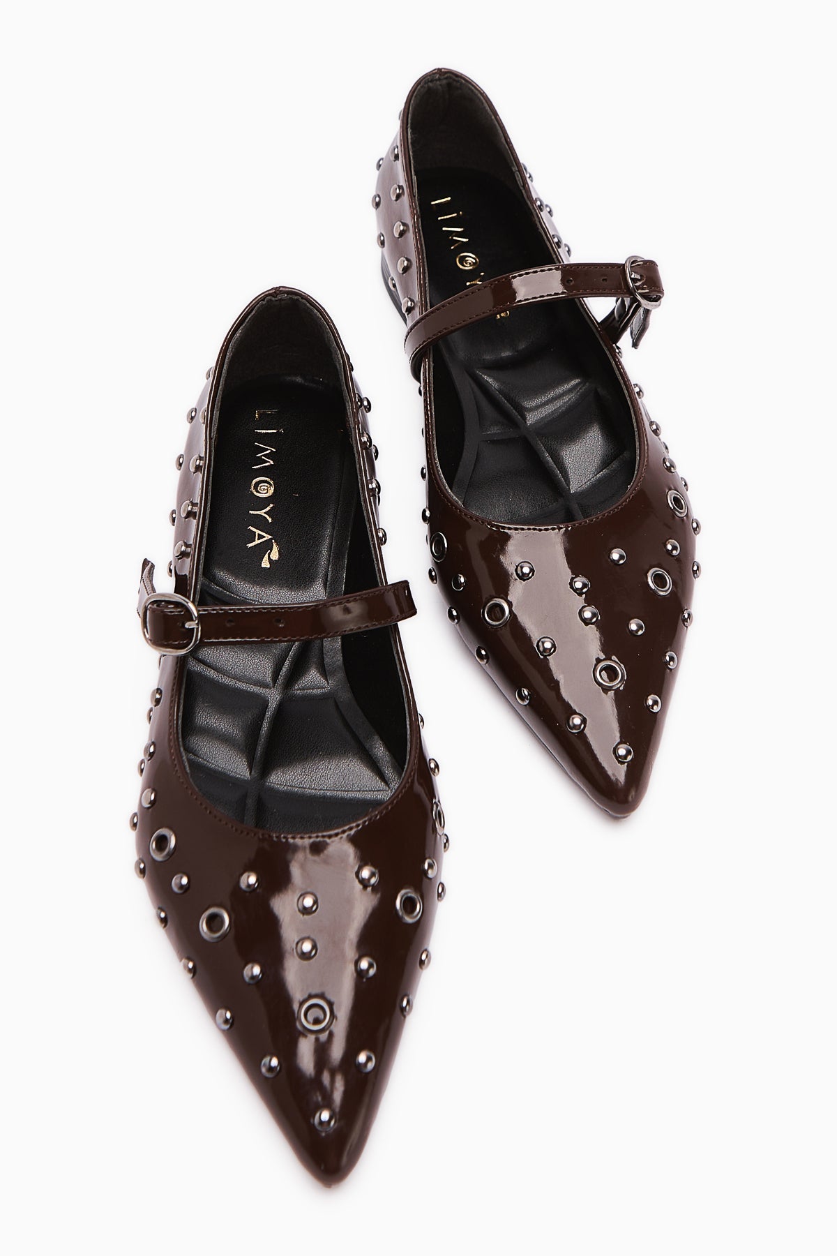 Ninna Coffee Patent Pointed Toe Women's Ballet Flat