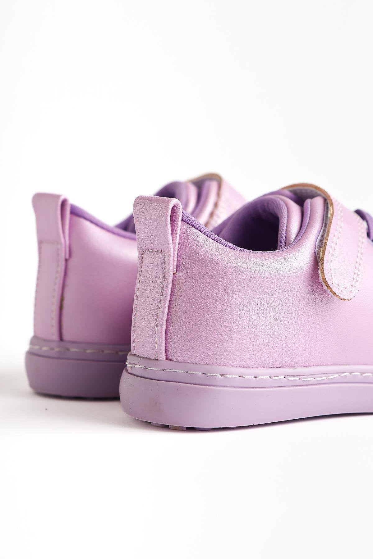 Daisy Lilac Lace-Up Sneakers with Velcro Detail for Babies
