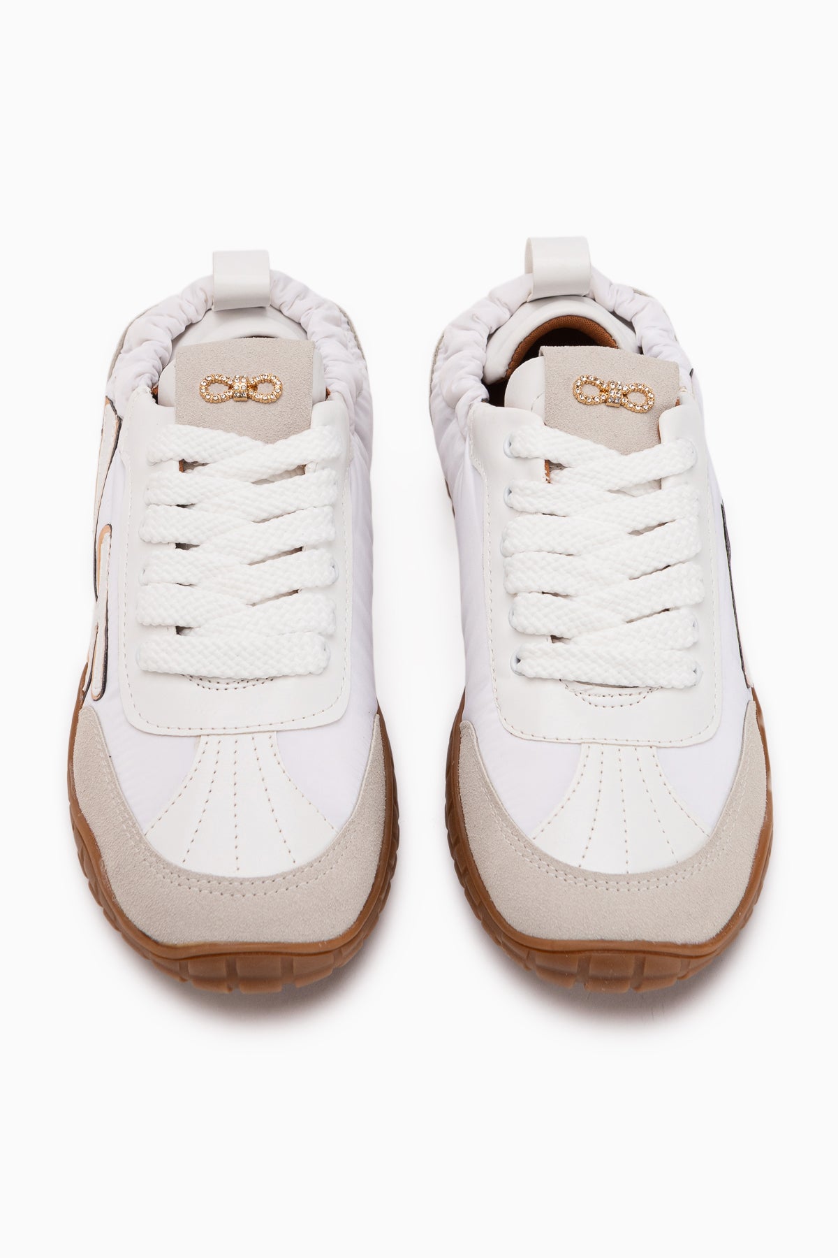 Jessica White Beige Suede Detailed Women’s Sneakers