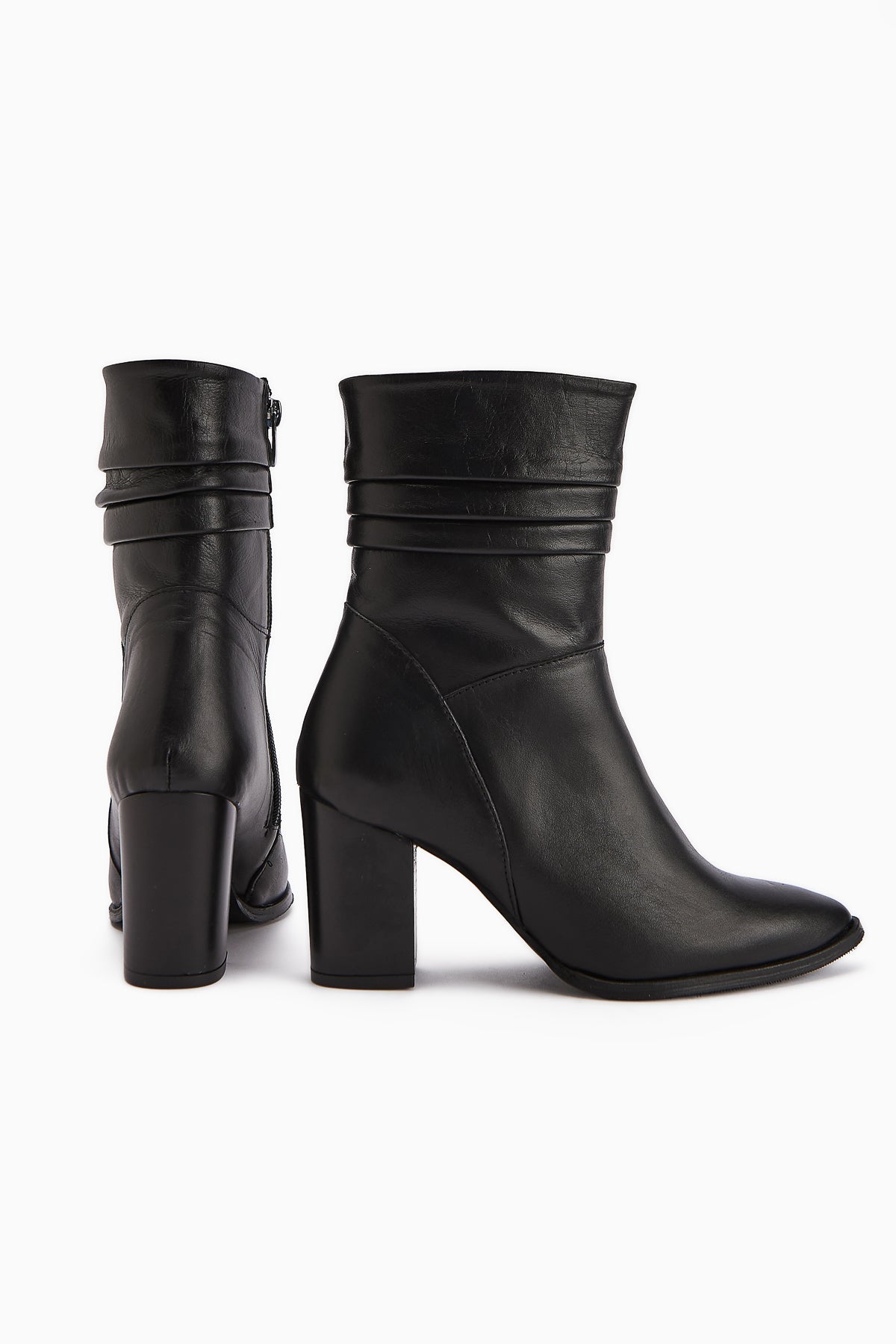 Tamina Genuine Leather Black Pointed Toe Heeled Women's Boot