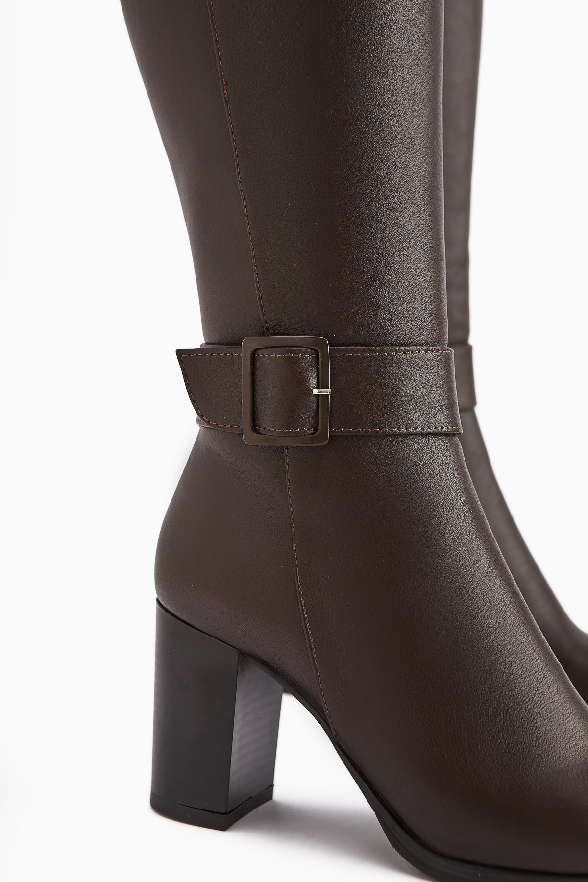 Jeen Genuine Leather – Brown Heeled Knee-High Boot (Women)