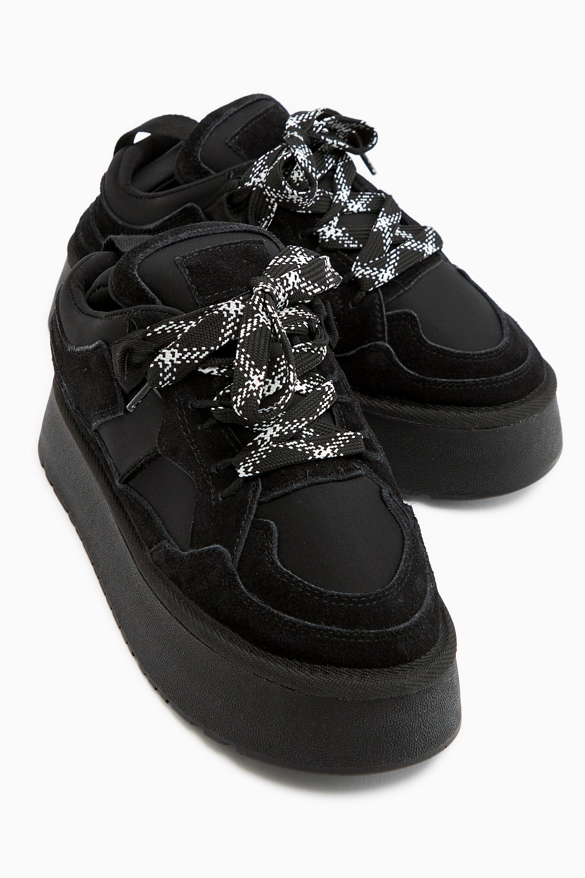 Rita – Black Suede Thick-Sole Casual Sneaker (Women)