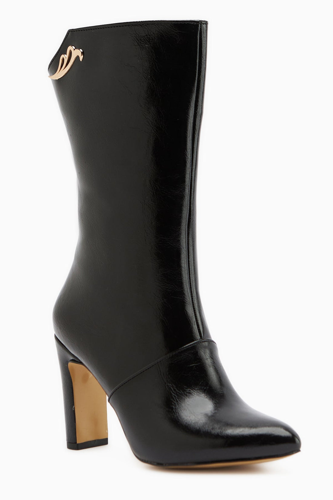 Aria – Black Heeled Knee-High Boot (Women)