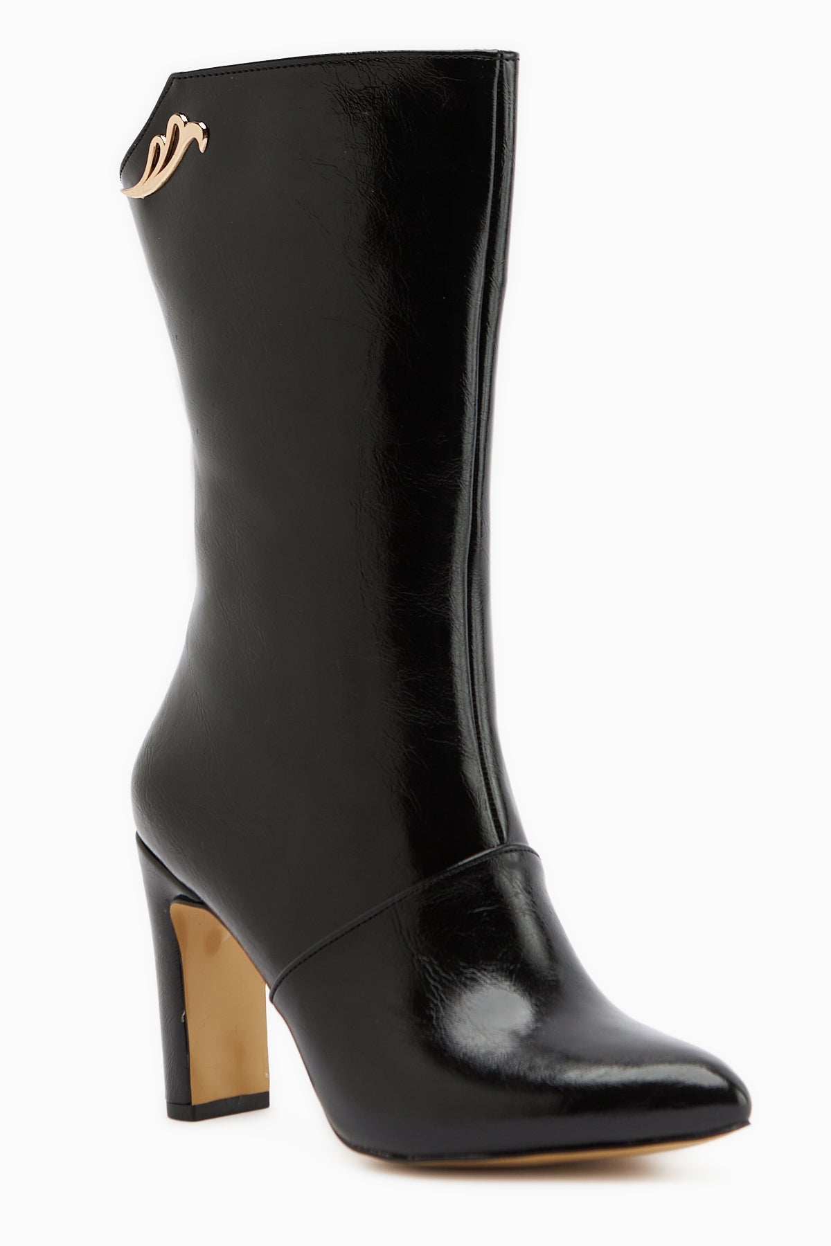 Aria – Black Heeled Knee-High Boot (Women)