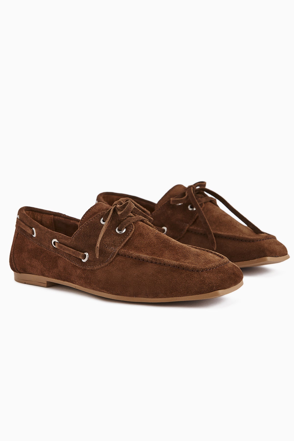 Arian Genuine Leather – Brown Suede Lace-Up Casual Loafer (Women)