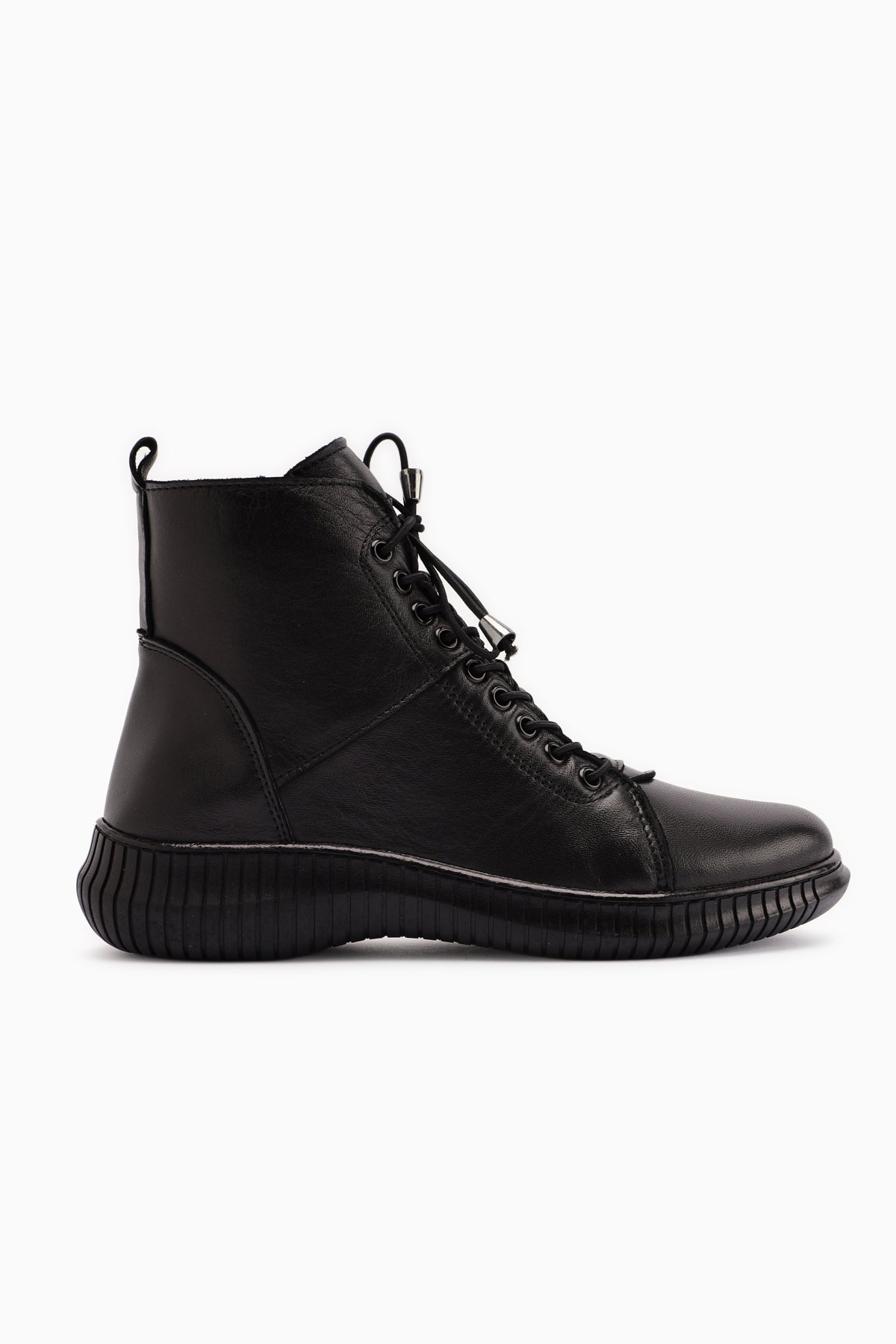 Jina Genuine Leather – Black Lace-Up Boot (Women)