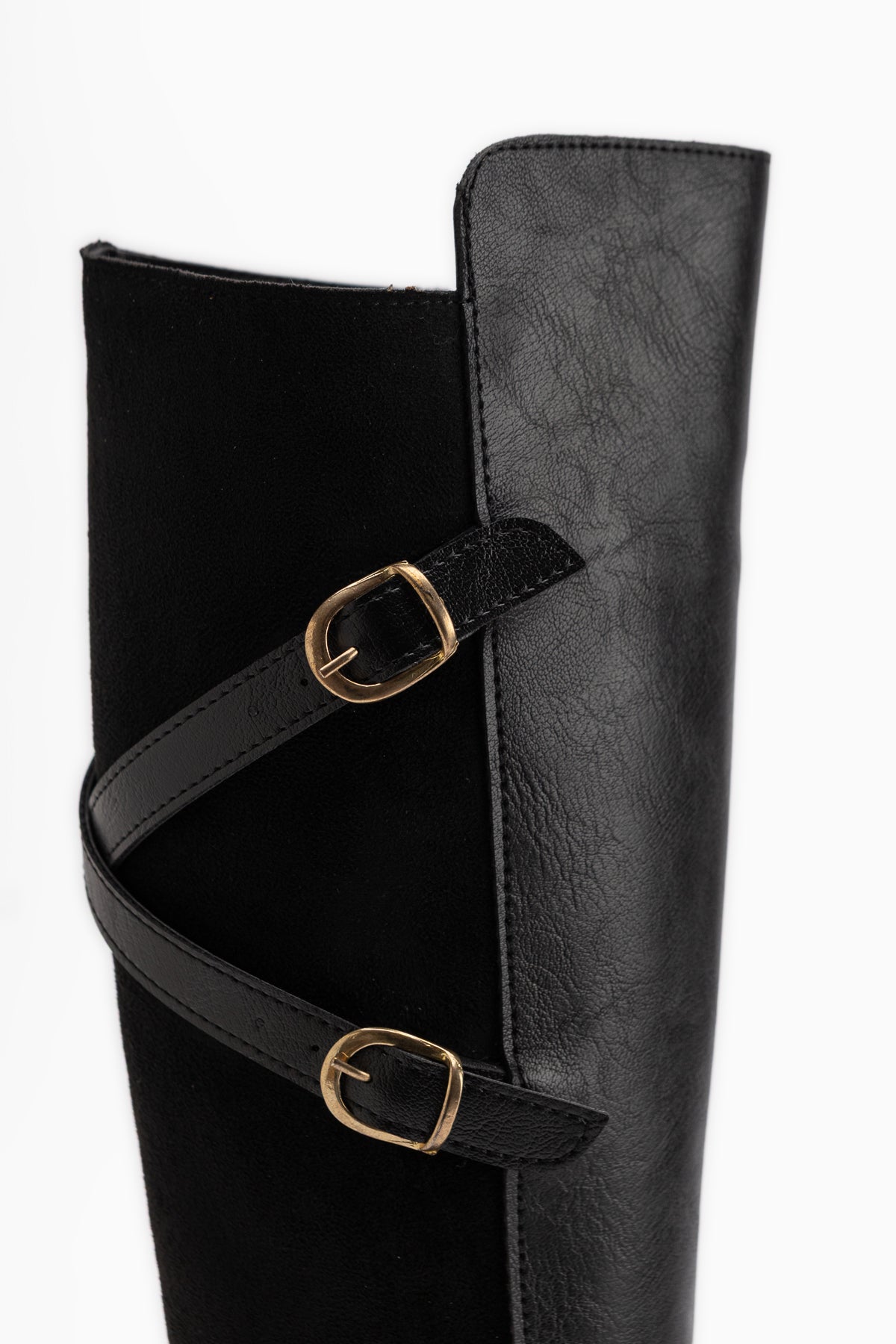 Hilda Black Suede Belted Women’s Boots