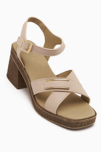 Gisella Beige Heeled Women’s Sandal