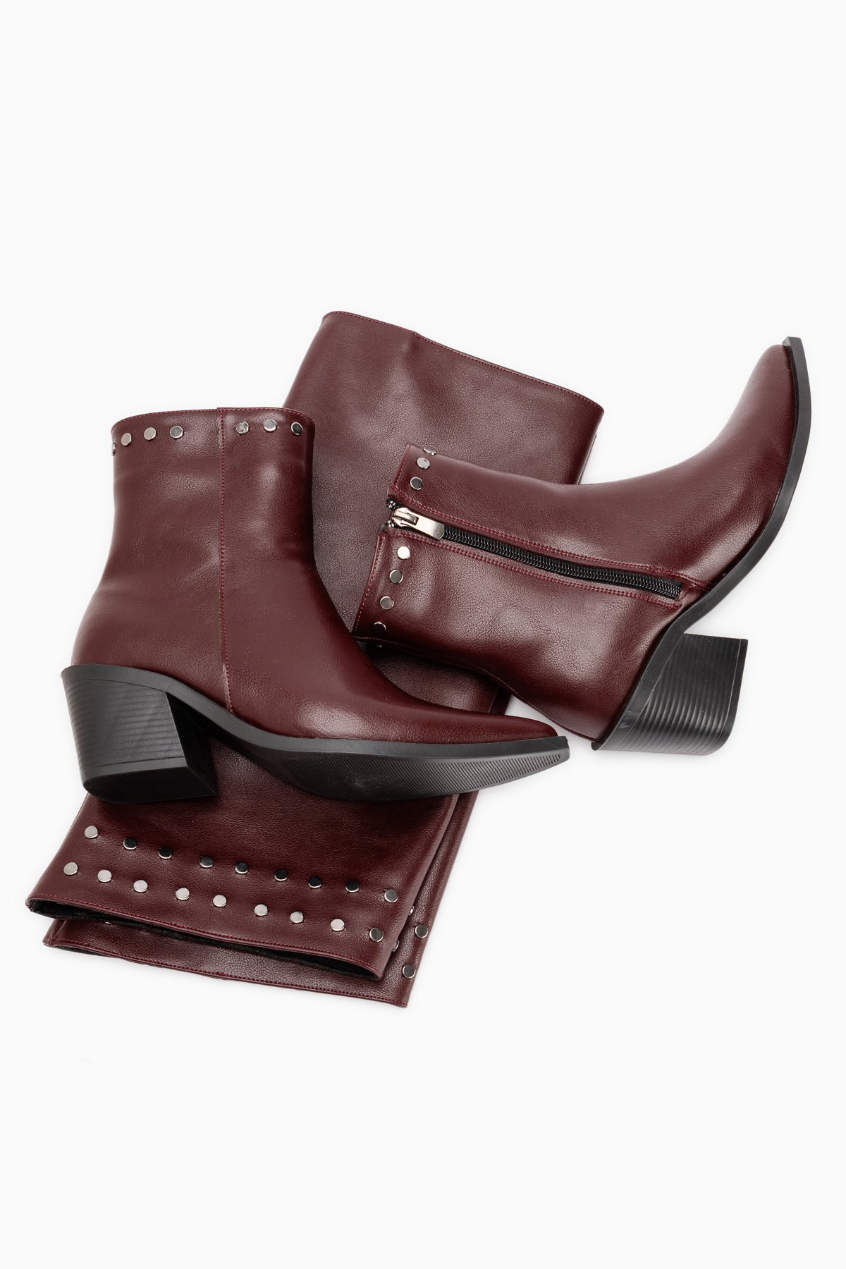 Liddy Burgundy Removable Cuff Women’s Boots