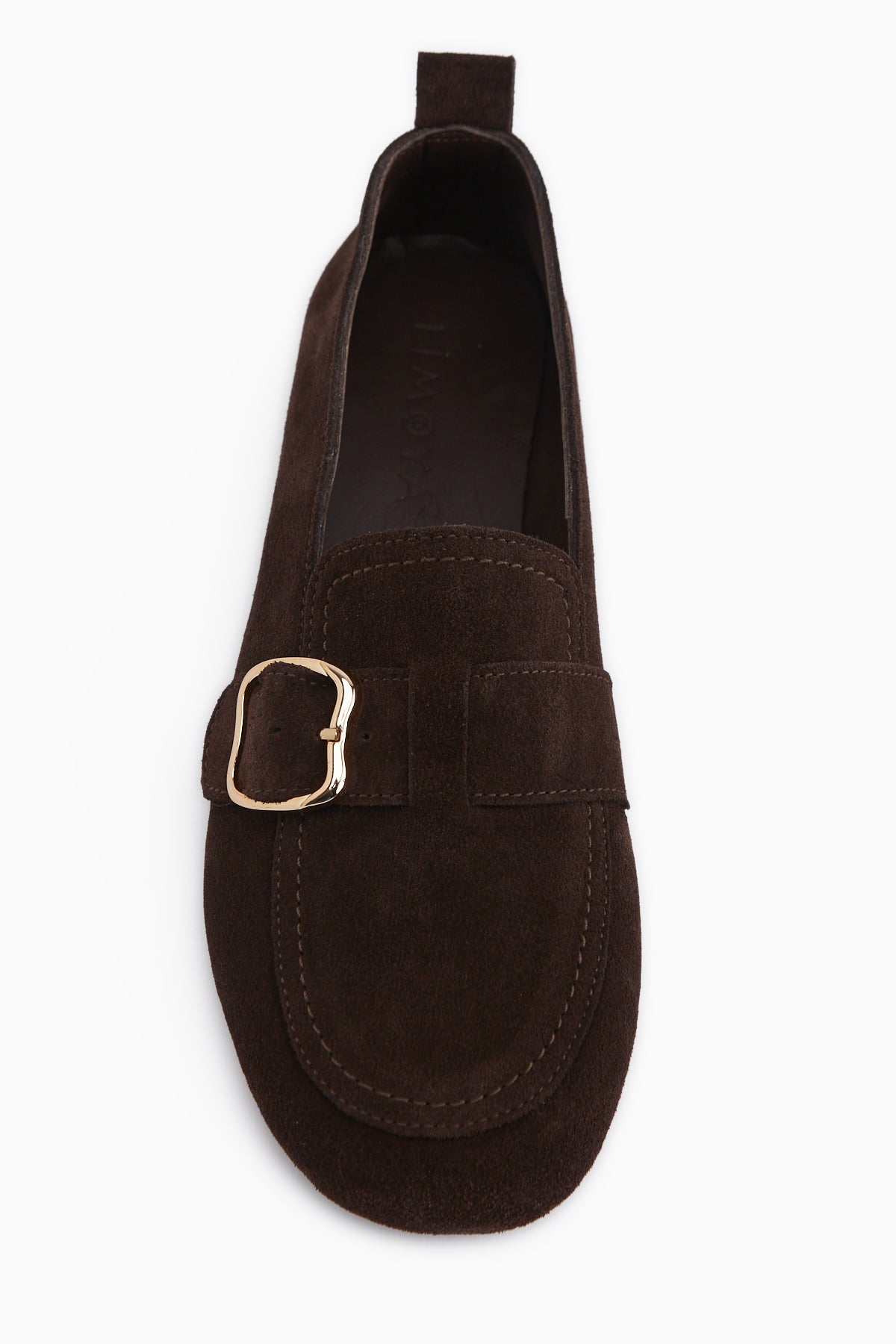 Oliva Genuine Leather Brown Buckled Women’s Ballet Flats