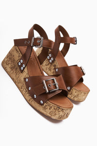 Jenni Taba Platform Sandal with Screw Detail and High Heel