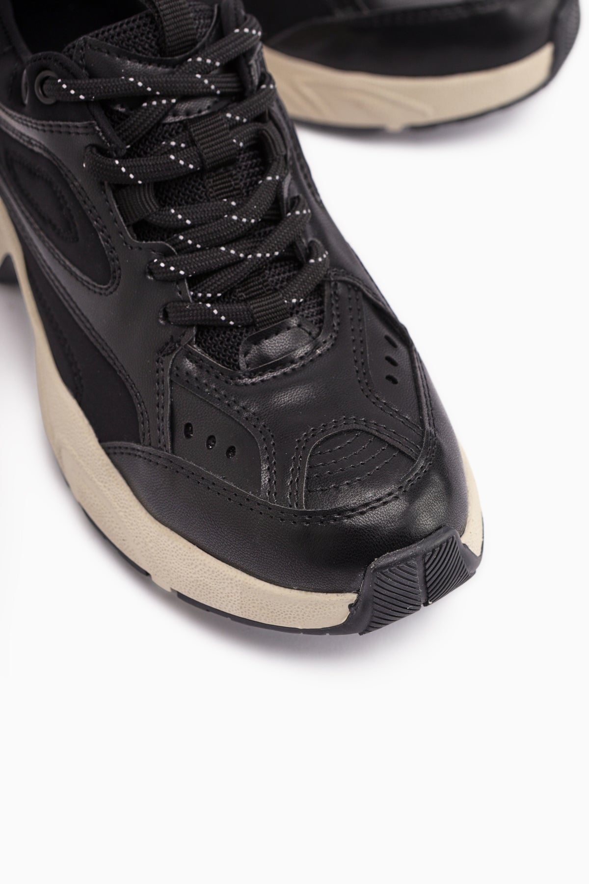 Trina – Black Lace-Up Sneaker (Women)