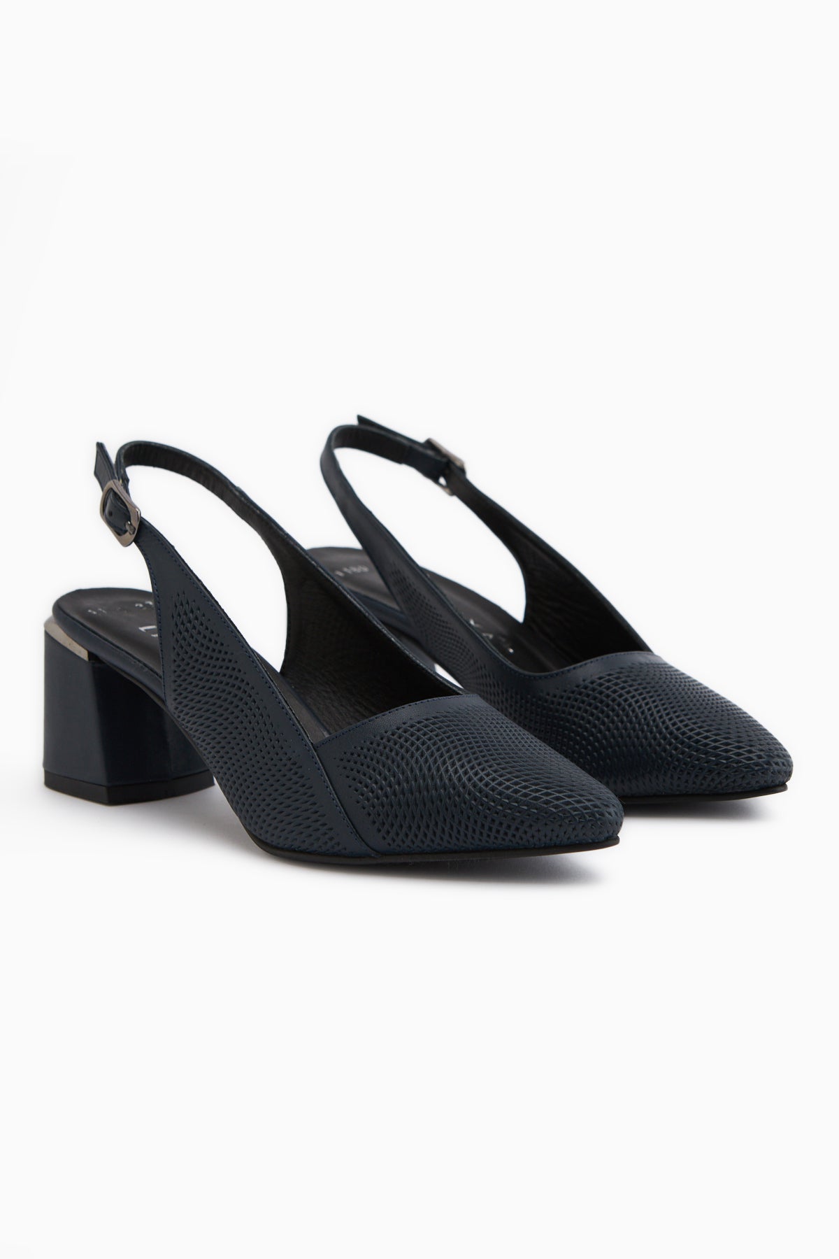 Donia Genuine Leather Navy Heeled Women’s Sandal