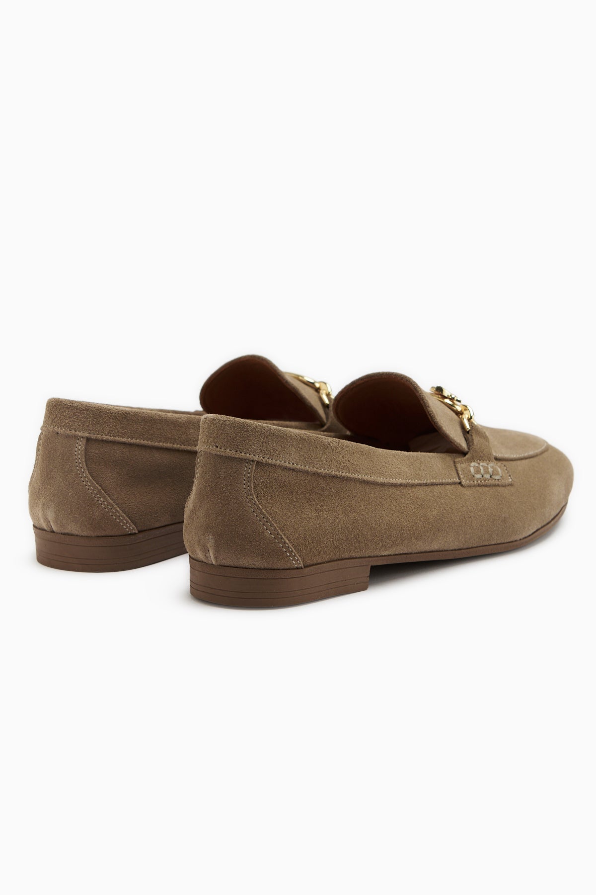 Alessa Genuine Leather Suede Beige Buckled Women’s Loafer Casual Moccasin Shoes