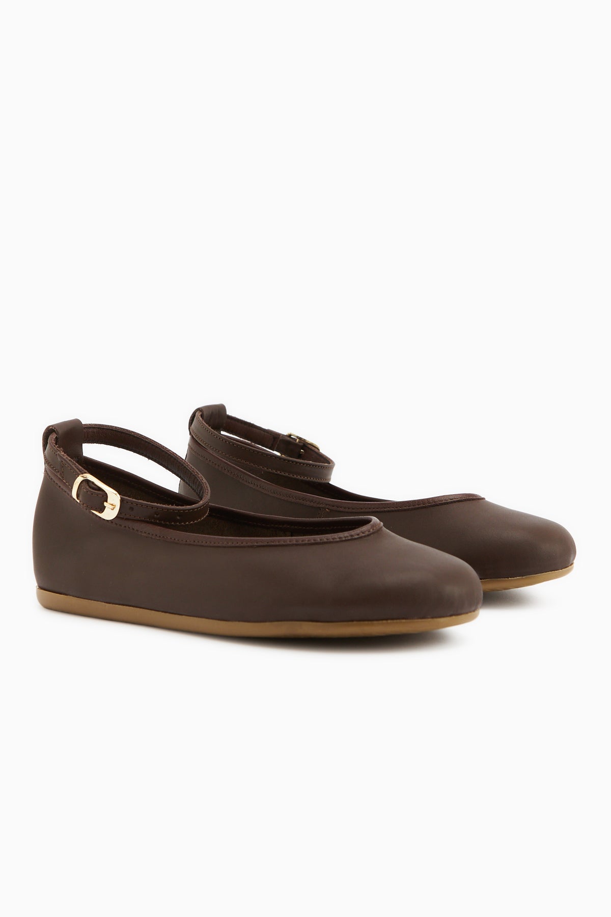 Genuine Leather Jenin Brown Belted Women’s Ballet Flats