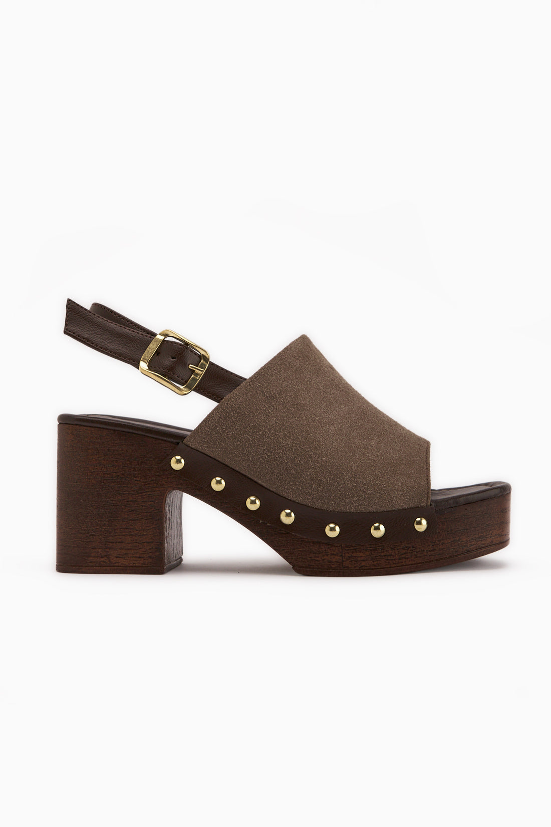 Cindy Brown Suede Platform Heeled Women’s Sandal