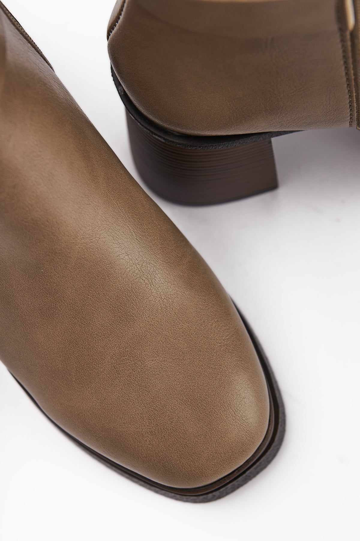 Hilda Mink Buckle Detail Platform High Heel Women's Boot