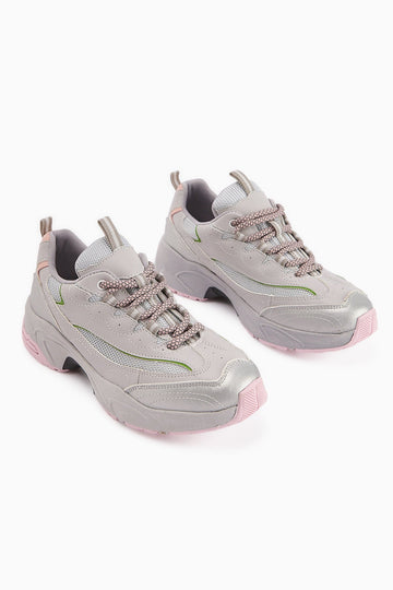 Rozhin Grey Thick Sole Women's Sport Shoe