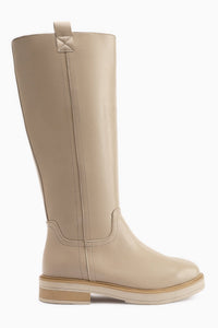 Luca – Beige Pull-On Knee-High Boot (Women)