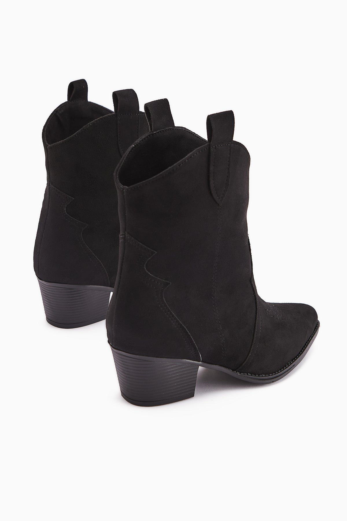 Joo – Black Suede Pointed-Toe Embroidered Western Boot (Women)