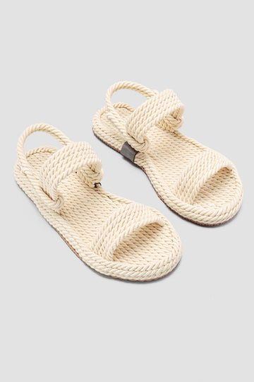 Jeannie Ecru Basic Rope Sandals