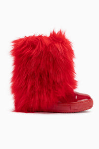Randi Red Hidden Wedge Feathered Women’s Boots