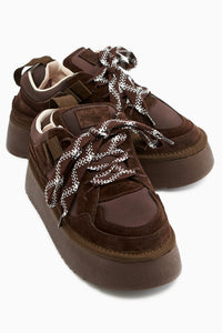Rita Brown Suede Thick Sole Daily Women’s Sneakers