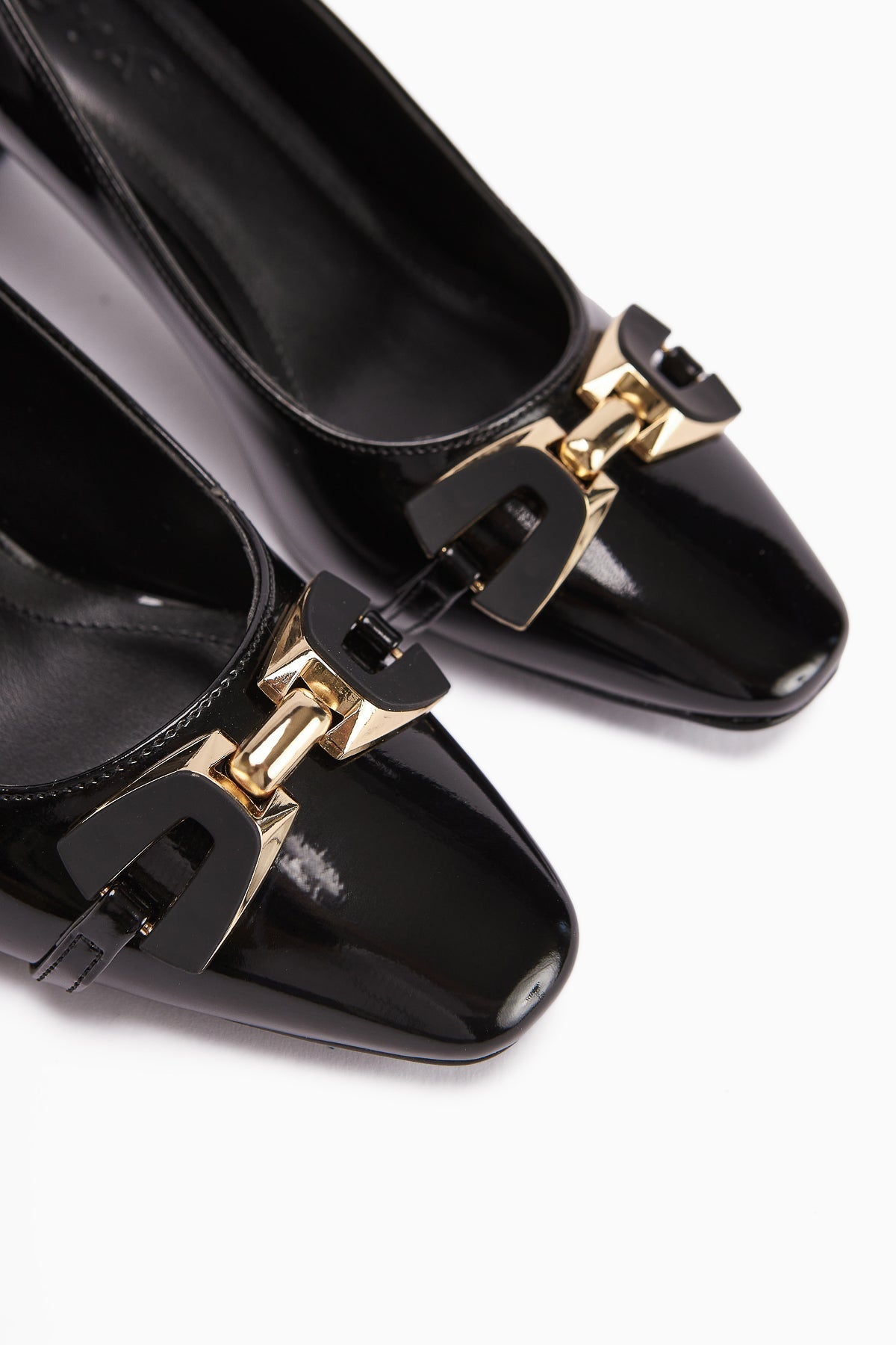 Misha – Black Patent Buckle Heeled Shoe (Women)