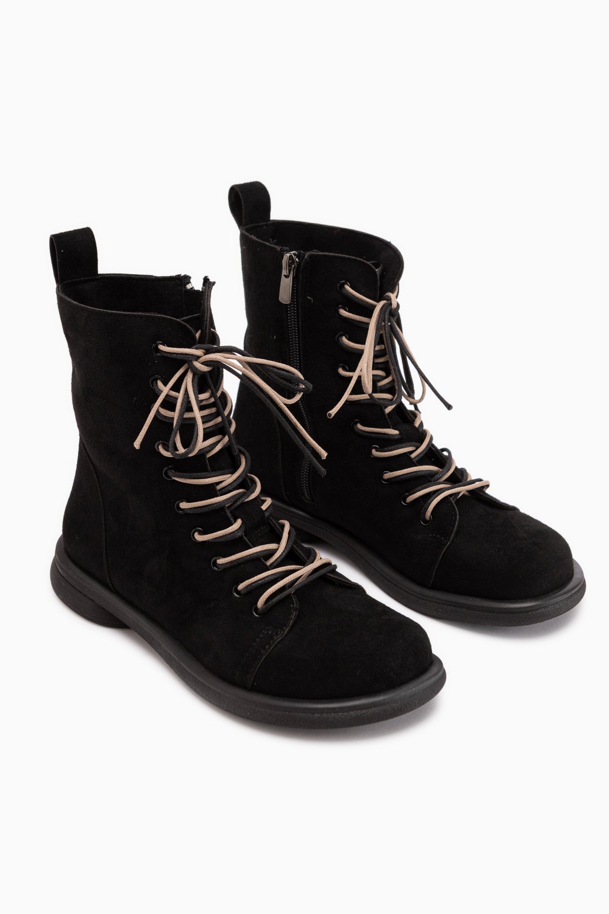 Florine Black Suede Double Laced Women’s Boots