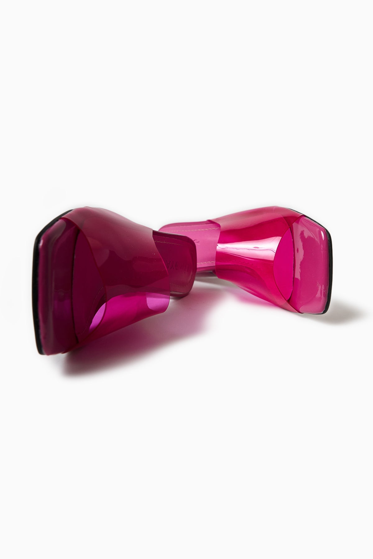 Persa – Fuchsia Transparent-Strap Transparent-Heeled Slide (Women)
