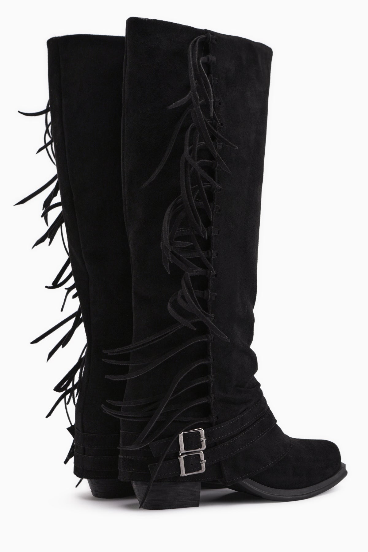 Rozin – Black Suede Bohemian Knee-High Boot (Women)