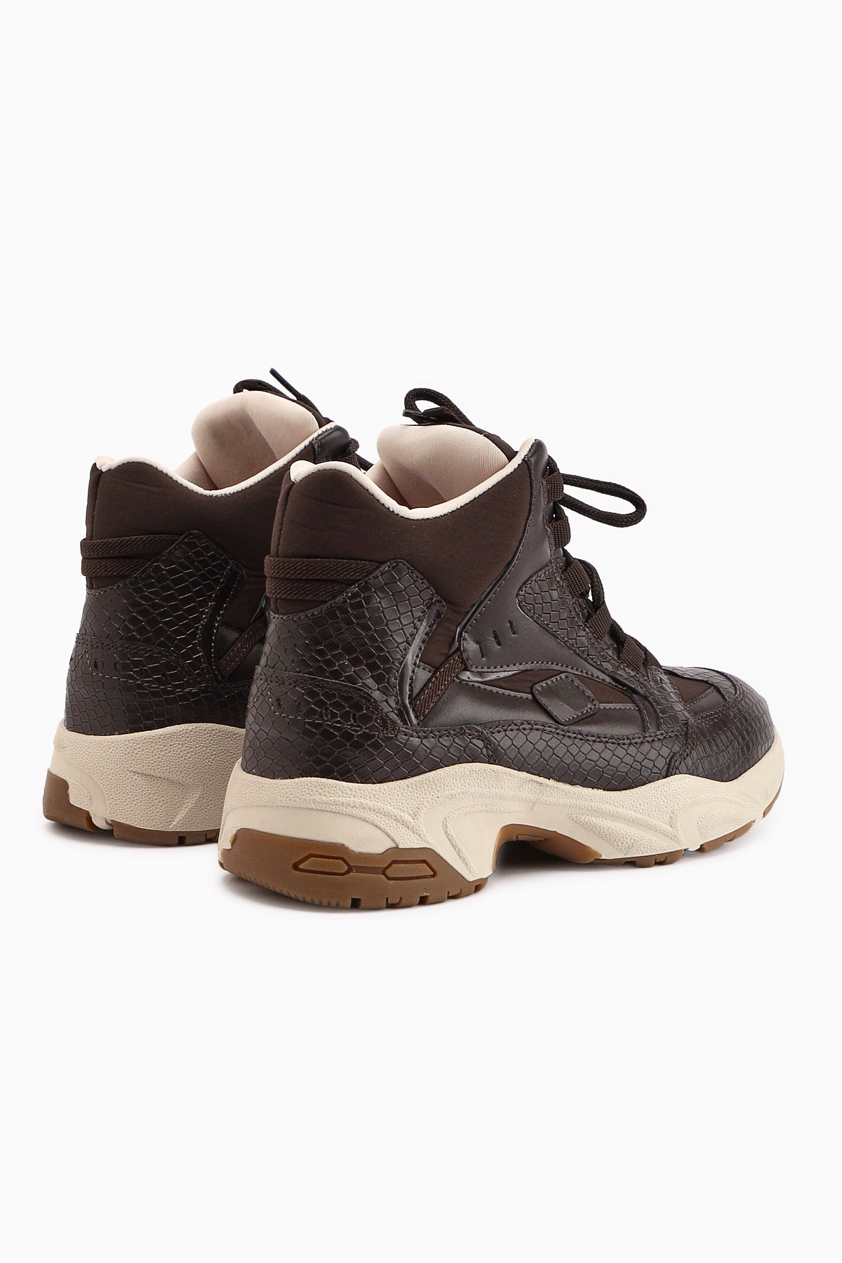 Nency – Brown Lace-Up Sneaker Boot (Women)