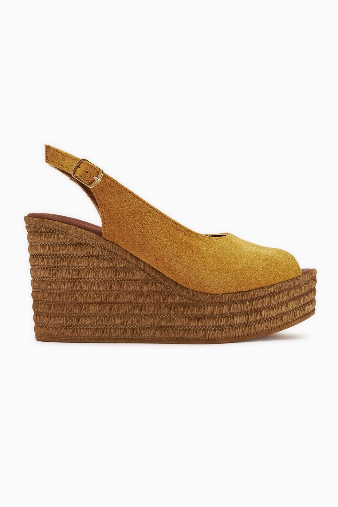 Caty Mustard Suede Wedge Women’s Sandal