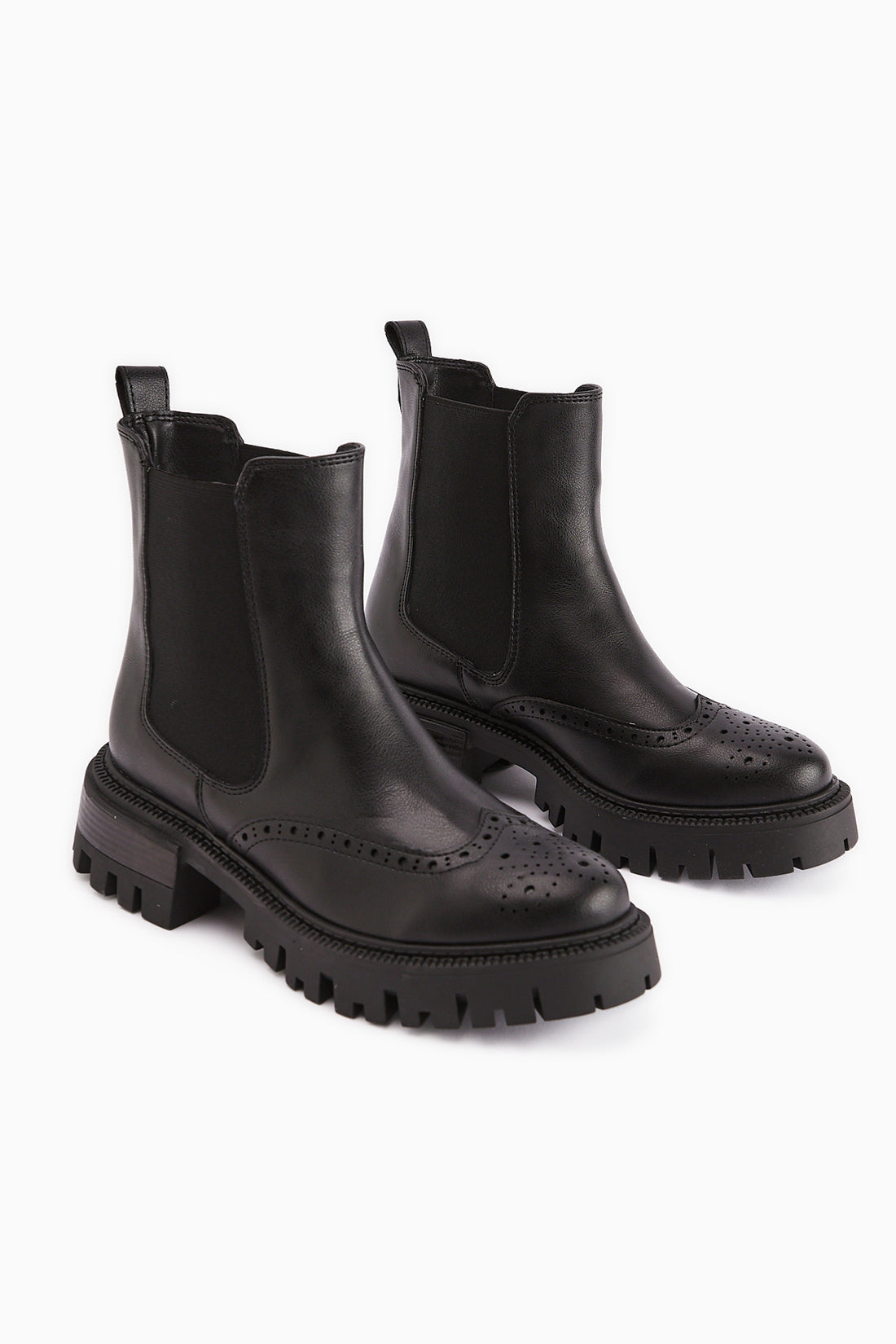 Leyah Black Laser Cut Detailed Women’s Boots