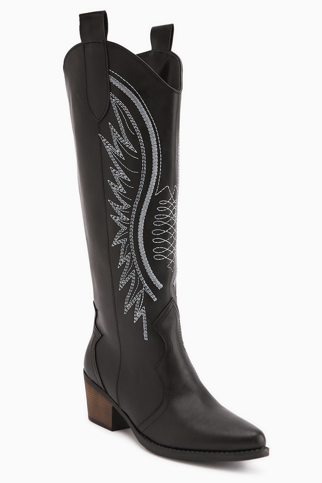 Hero Black Embroidered Cowboy Boots
