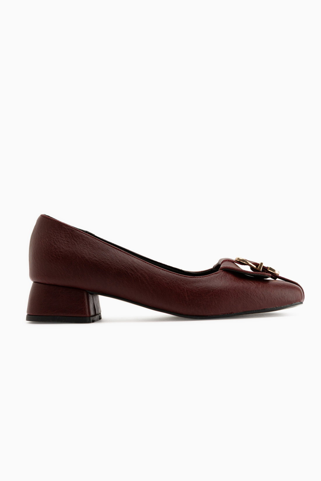 Jerry Genuine Leather Burgundy Short Heeled Women’s Shoes
