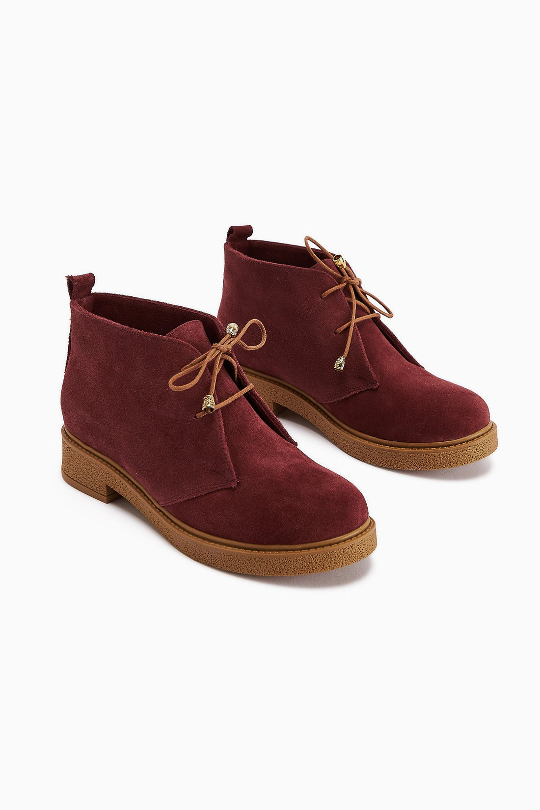 Henna Genuine Leather Burgundy Suede Lace-Up Women's Boot