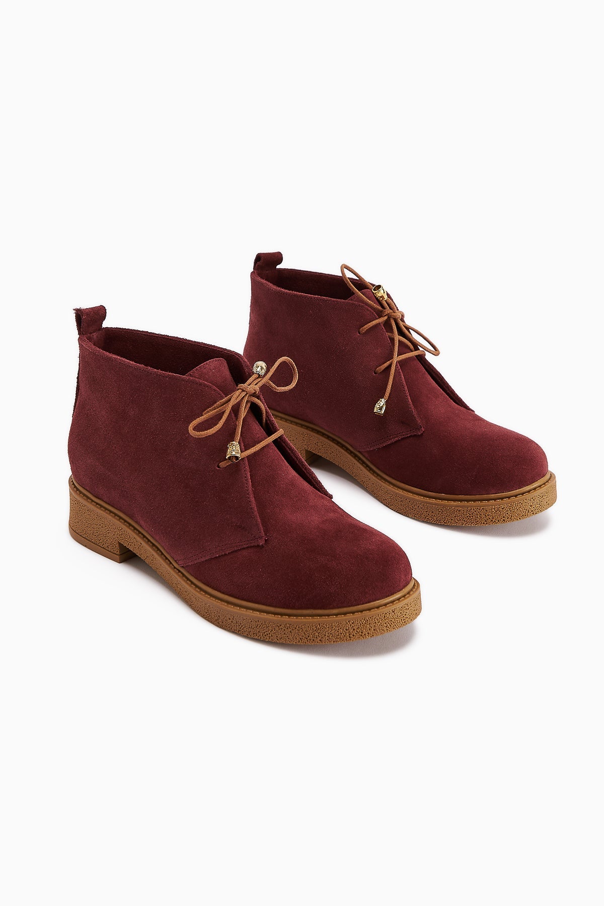 Henna Genuine Leather Burgundy Suede Lace-Up Women's Boot