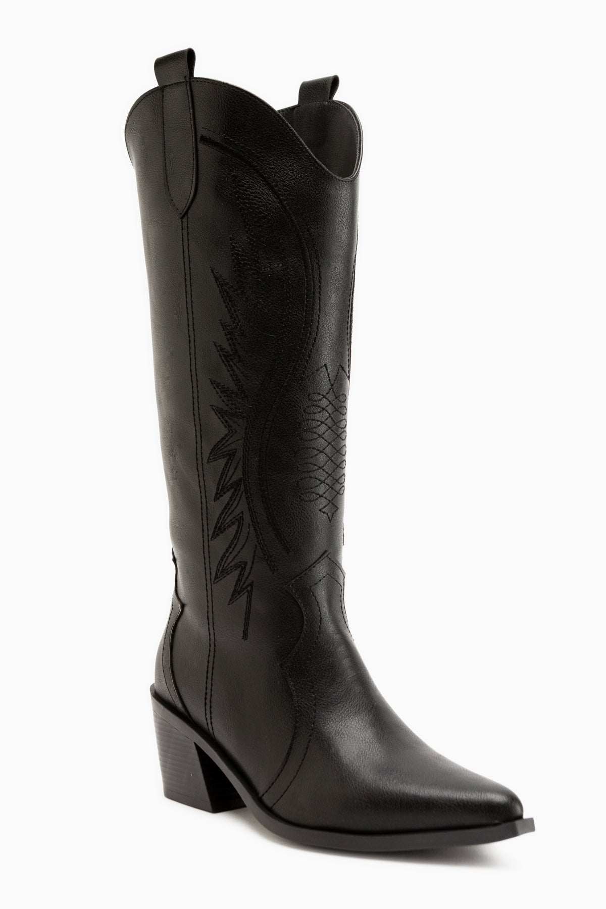 Hero Black Embroidered Cowboy Boots