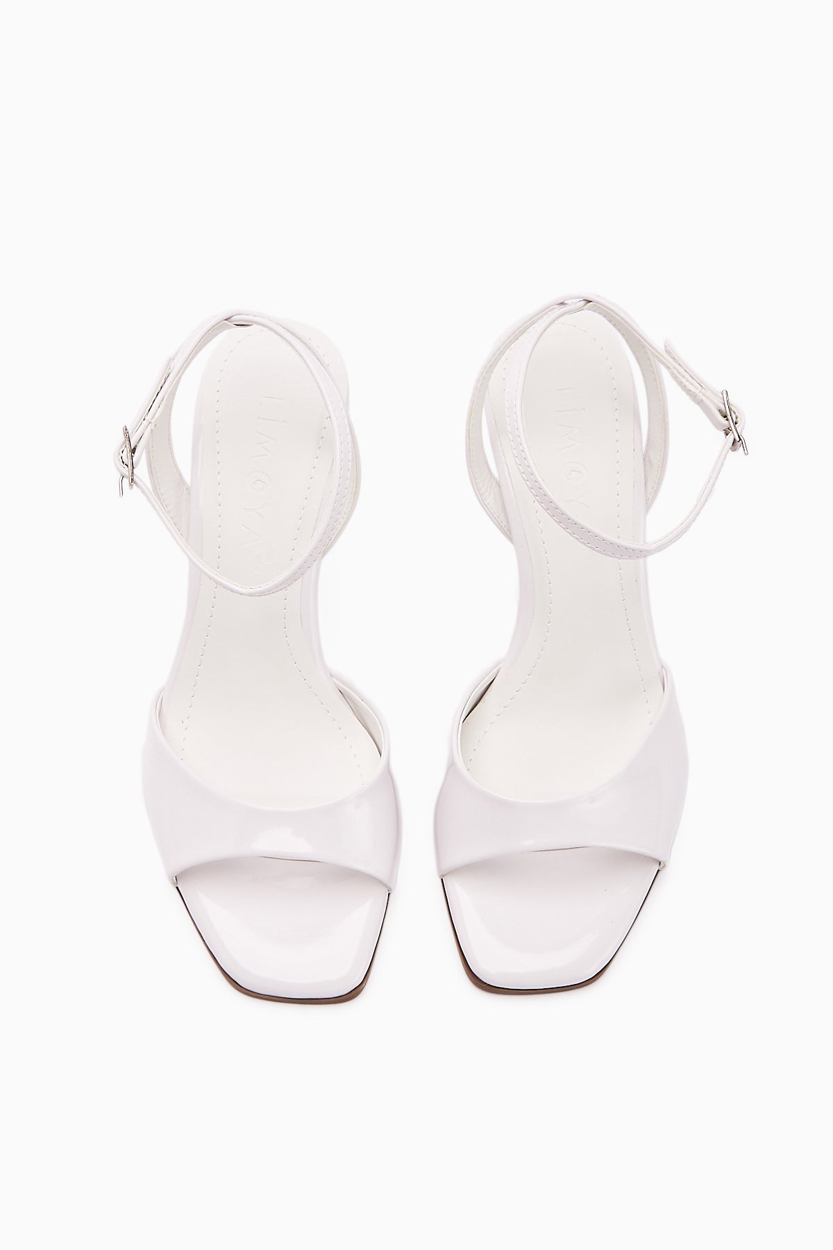 Nova White Patent Buckled Thin Heeled Women’s Shoes