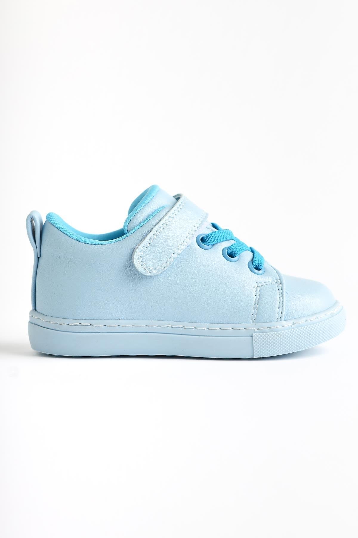 Daisy Blue Lace-Up Velcro Detail Baby Athletic Shoe