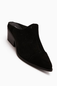 Lamai Genuine Leather Black Closed Toe Women’s Slippers