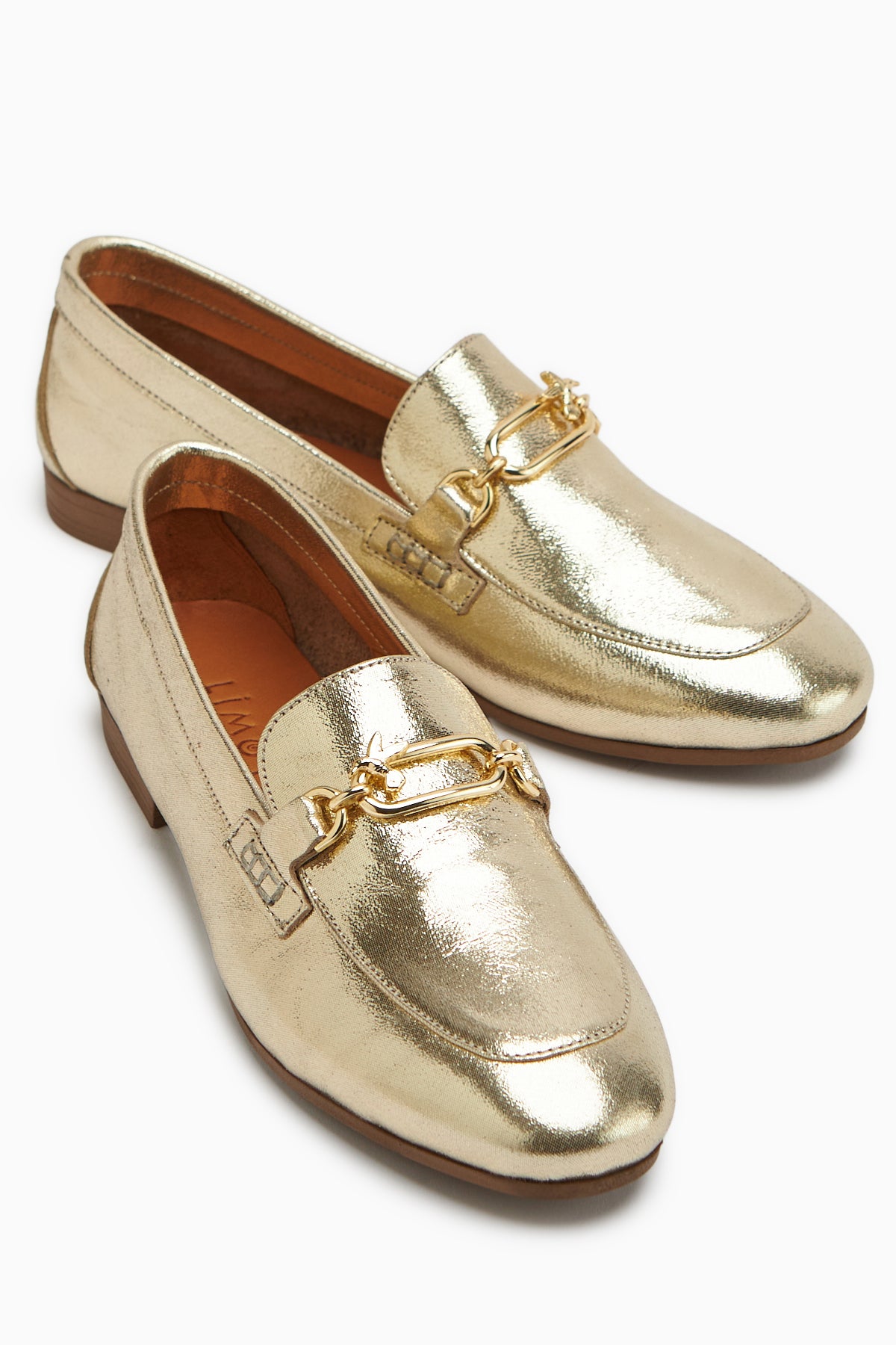 Alessa Genuine Leather Gold Buckle Women’s Loafer Daily Moccasin Shoes