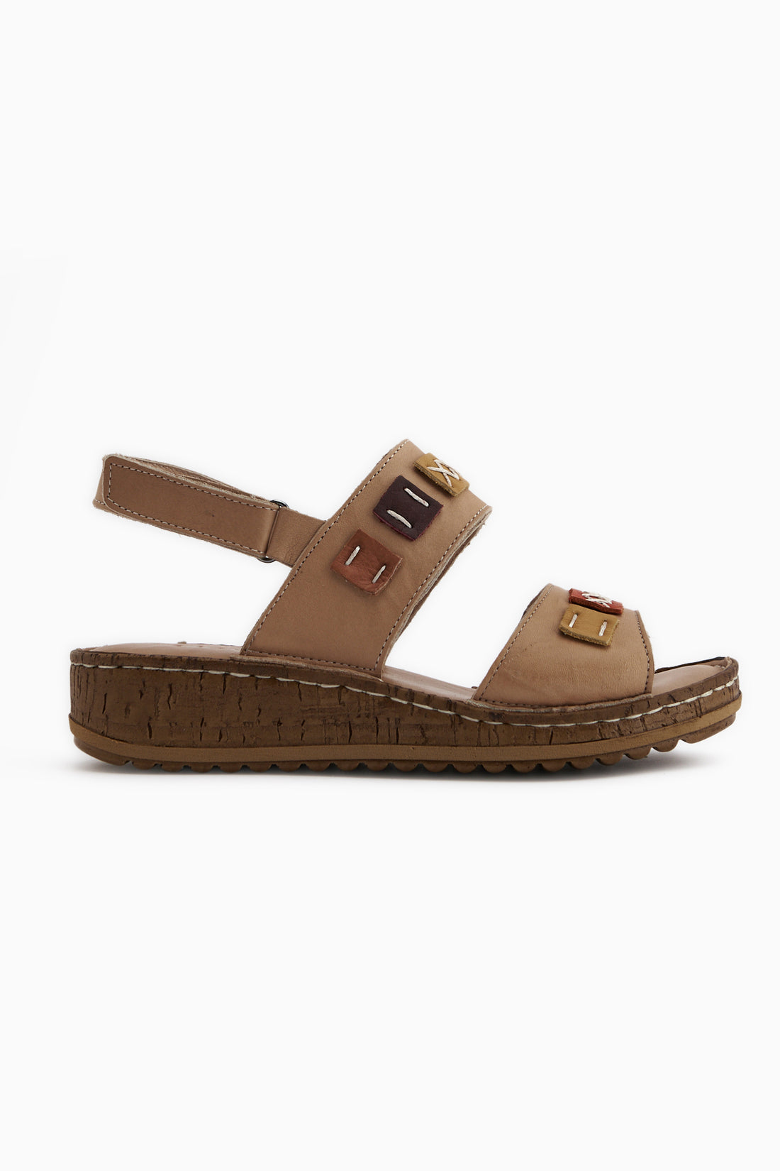 Loreta Genuine Leather Mink Double Strap Women’s Sandal