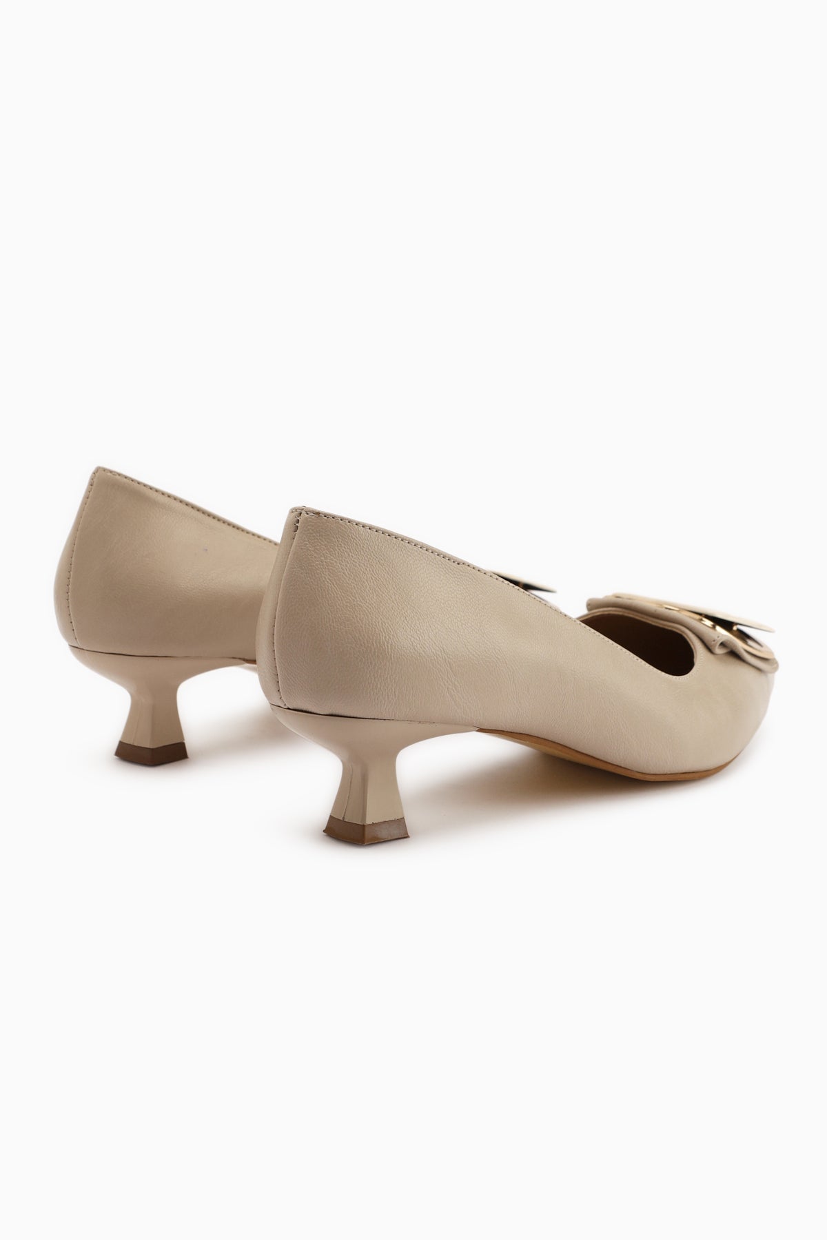 Judita – Beige Buckle-Detail Heeled Shoe (Women)