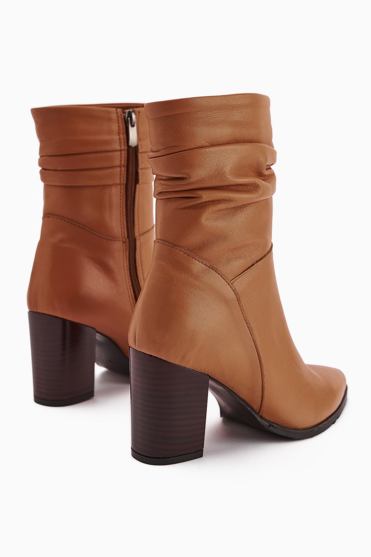 Tamina Genuine Leather Taba Pointed Toe Heeled Women's Boot