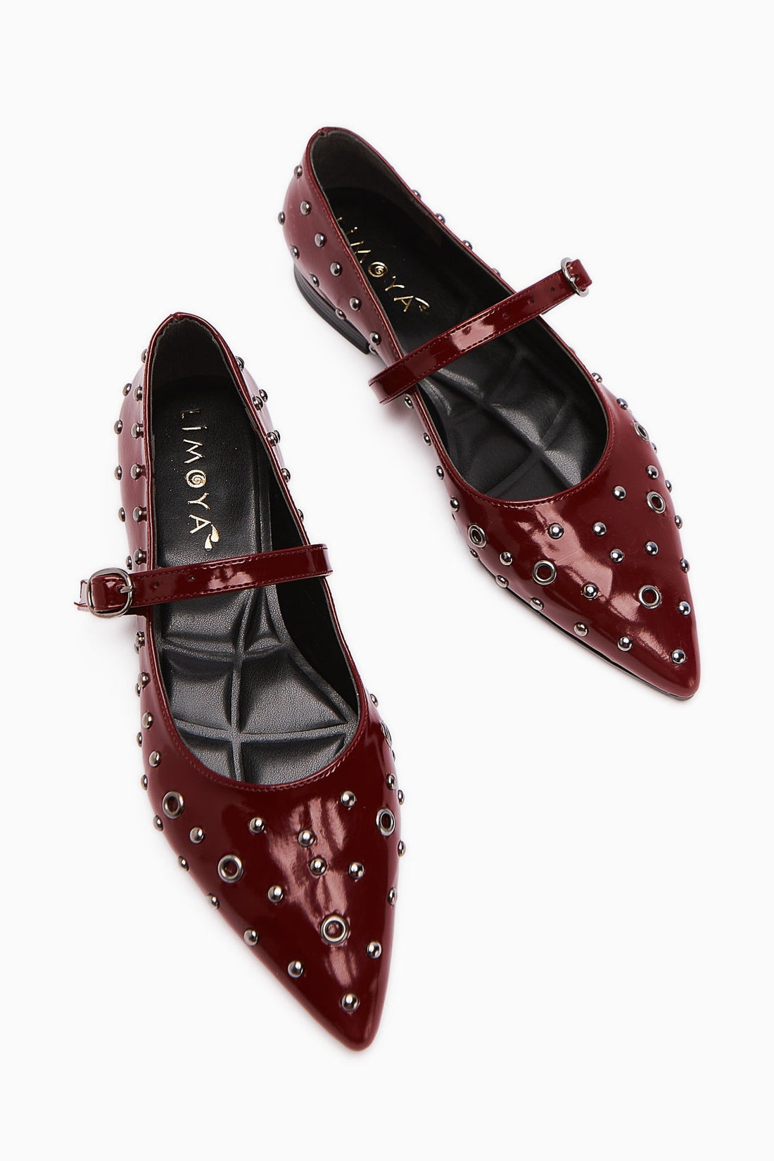 Ninna Burgundy Patent Pointed Toe Women's Ballet Flat